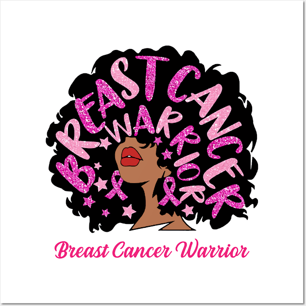 Breast Cancer Warrior Black Queen Pink Ribbon Octobe Women Wall Art by DeenaMBeresford